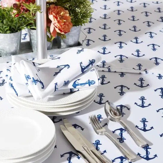 Anchors Print Outdoor Tablecloth With Zipper 60" x 120" {5}