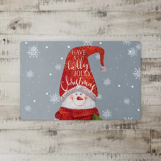 Holly Jolly Snowman Floor Mat {3}
