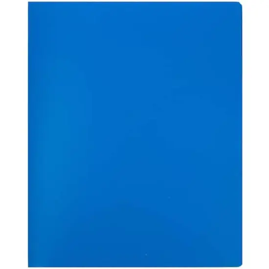 JAM Paper Heavy Duty Plastic 6-Pocket Folder, 2ct. Blue {5}