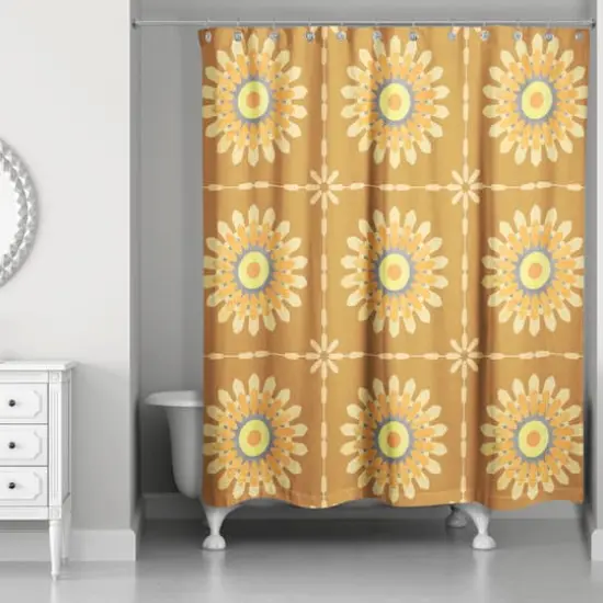 Mandalas Shower Curtain Orange {3}