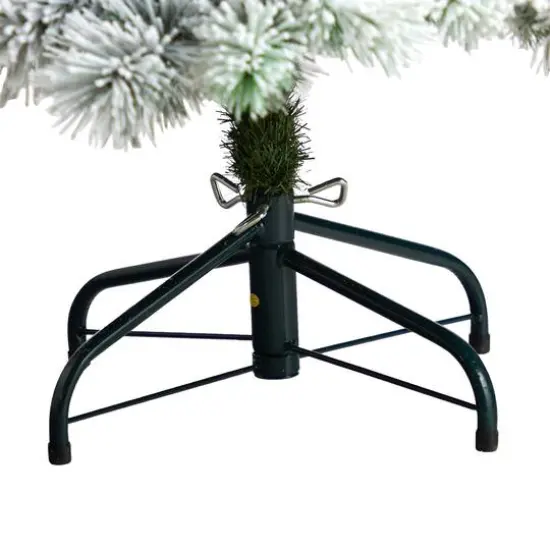 5ft. Pre-Lit Flocked Oregon Pine Artificial Christmas Tree, Clear Lights {7}