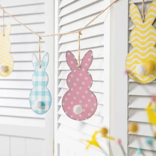 Glitzhome&reg; 6ft. Easter Metal Bunny Garland {4}