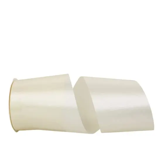 JAM Paper 4" x 50yd. Satin Allure Single Face Ribbon Ivory {1}