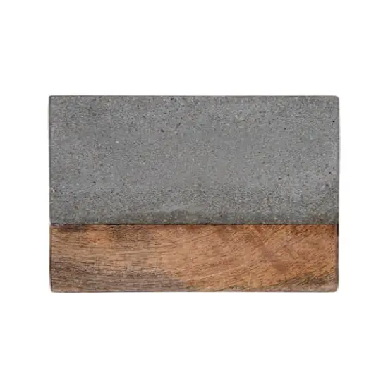 Hello Honey&reg; Square Cement & Wood Coaster Set {4}