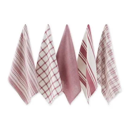 DII&reg; Assorted Wine Woven Dishtowel (Set of 5) {1}