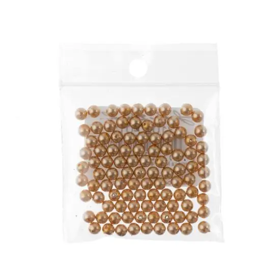 Preciosa Maxima 4mm Glass Nacre Pearls, 100ct. Gold {3}