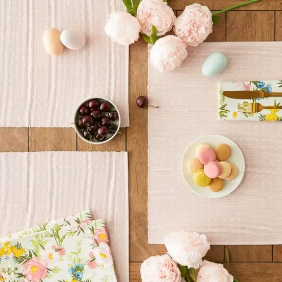 DII&reg; Chintz Rose Dobby Dots Rib Placemat (Set of 6) {6}