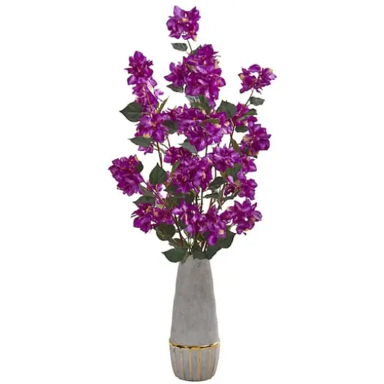 39" Bougainvillea Arrangement In Stoneware Vase Purple {1}