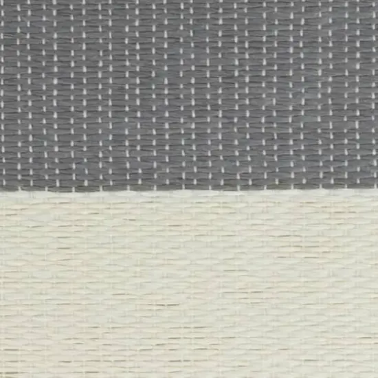 DII&reg; Large Striped Rectangle Woven Paper Storage Basket Gray {4}