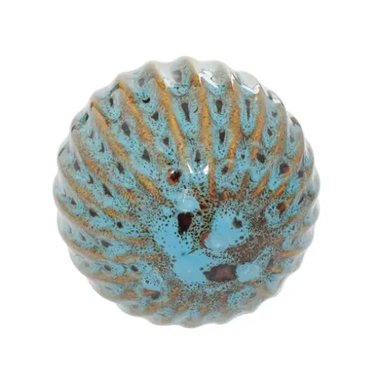 4" Multicolor Ribbed Ceramic Vase Filler Orb Set {4}