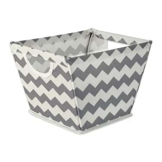 DII&reg; Small Gray Chevron Trapezoid Fabric Bin {1}