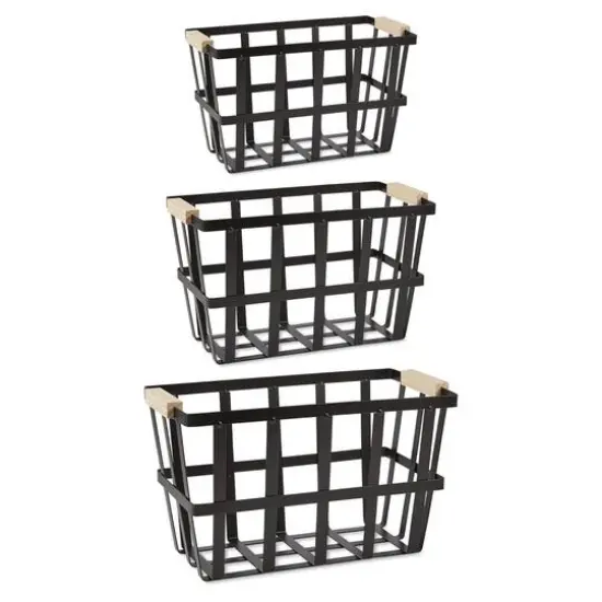 DII&reg; Black Metal Urban Modern Basket Set {1}