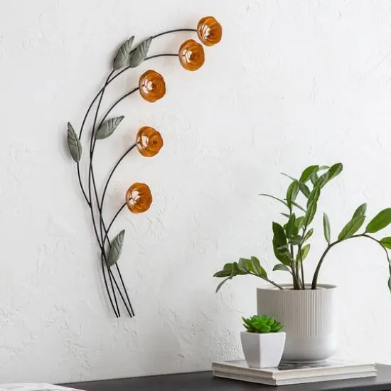 Habitat Decor 30" Cosmos Floral Metal Wall Art {3}