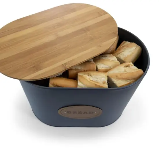 MegaChef 5-Piece Canister Set in Gray with Bamboo Lids {3}