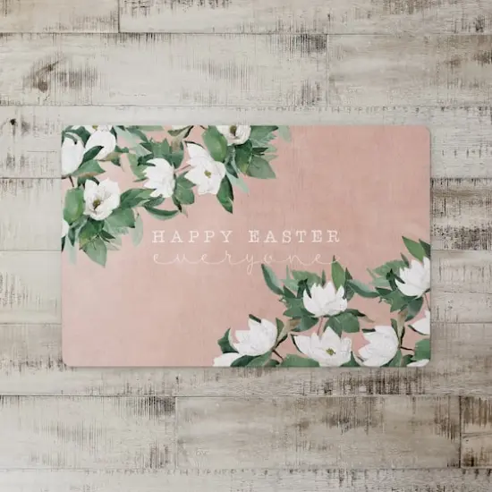 Pink Floral Easter 27" x 18" Floor Mat {3}