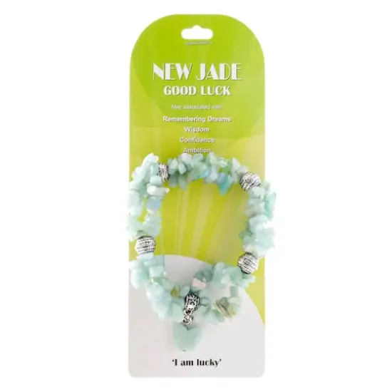 John Bead New Jade Green Amazonite Natural Stone 2-Strand Bracelet with Butterfly Charm {1}