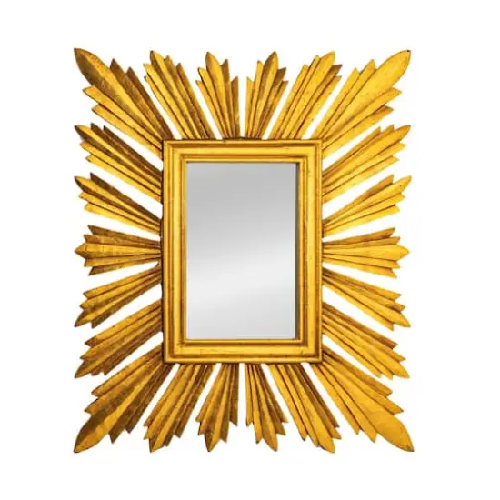Hello Honey&reg; 35.25" Gold Sunburst Rectangular Wall Mirror {5}