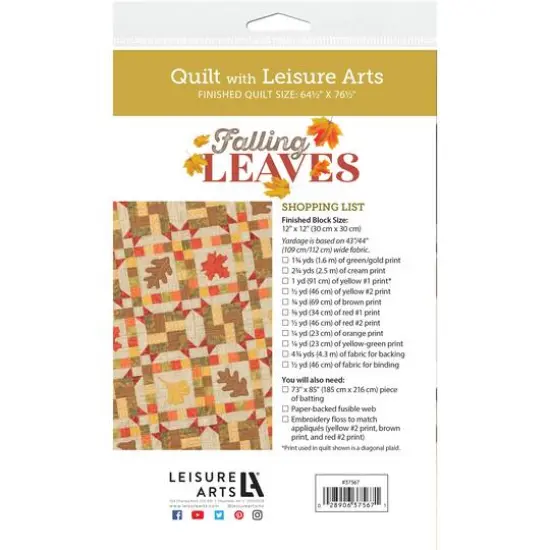 Leisure Arts&reg; Falling Leaves Quilt Pattern {4}