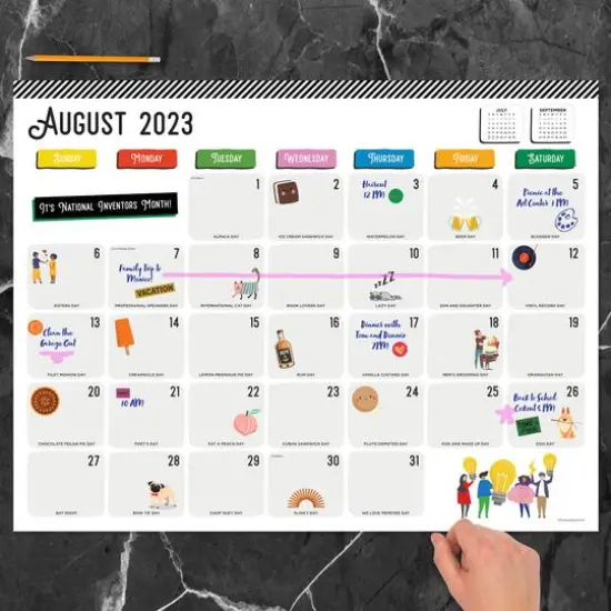 TF Publishing 2023 - 2024 Every Day's A Holiday Large Desk Pad Monthly Blotter Calendar {3}
