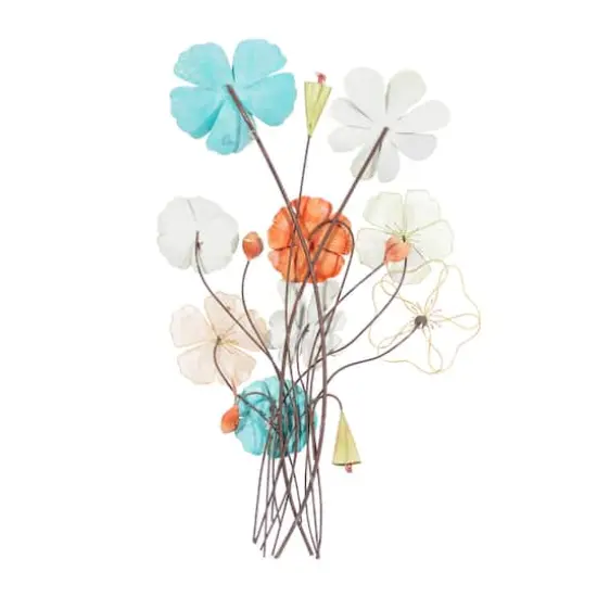 37" Multicolor Metal Eclectic Floral Wall D&eacute;cor {6}