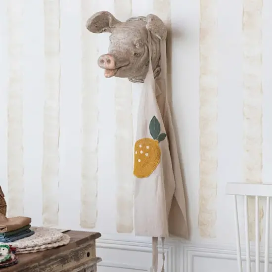 Hello Honey&reg; Embroidered Cotton & Linen Apron with Lemon Pocket {3}