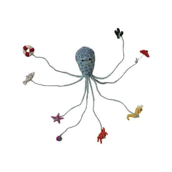 Hello Honey 23" Multicolor Handmade Wool Felt & Wire Octopus with Sea Creatures & Toys {5}