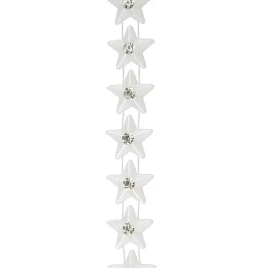 15mm White Plastic & Glass Pearl Star Bead Garland, 5yd. by Bead Landing&trade; {1}