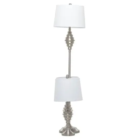 Set of 3 Silver Iron Coastal Table Lamp, 59" x 10" x 10" {4}