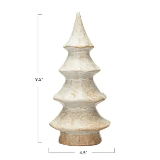 Hello Honey&reg; 9.5" Cream Reactive Glaze Stoneware Tree {4}