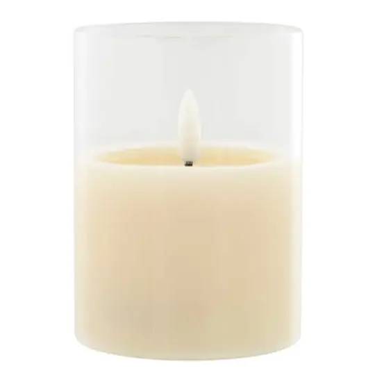 4" LED Glass Wax Flickering Candle by Ashland&reg; Ivory {1}