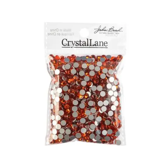 John Bead Crystal Lane SS20 Round Flatback Czech Crystals, 1,440ct. Orange {4}