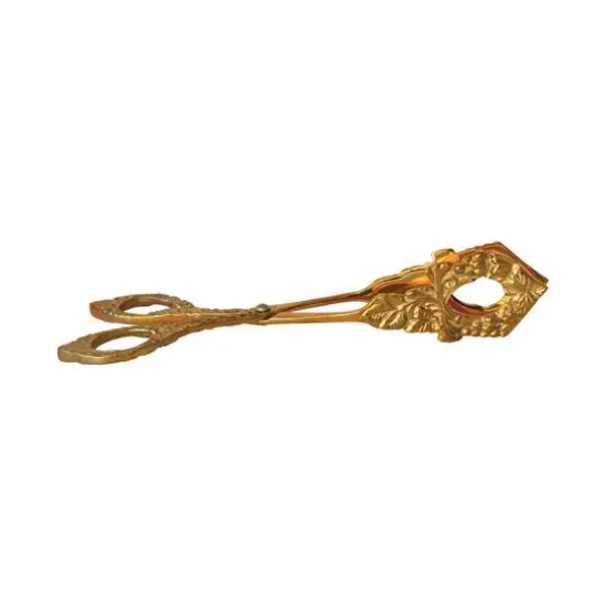 Hello Honey&reg; 7.25" Embossed Brass Grape Vine Shaped Kitchen Tongs {1}
