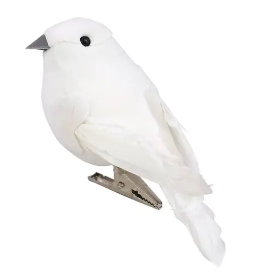 JAM Paper 3" White Dove Clip Floral Accessories, 6ct. {1}