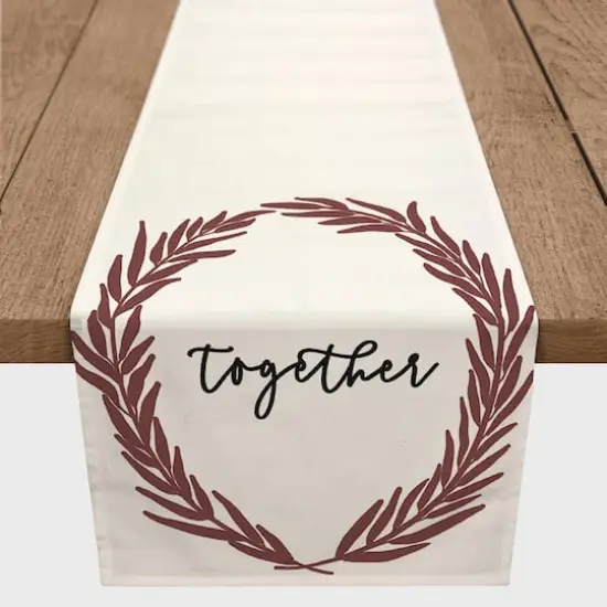 72" Wreath Together Poly Twill Table Runner {3}