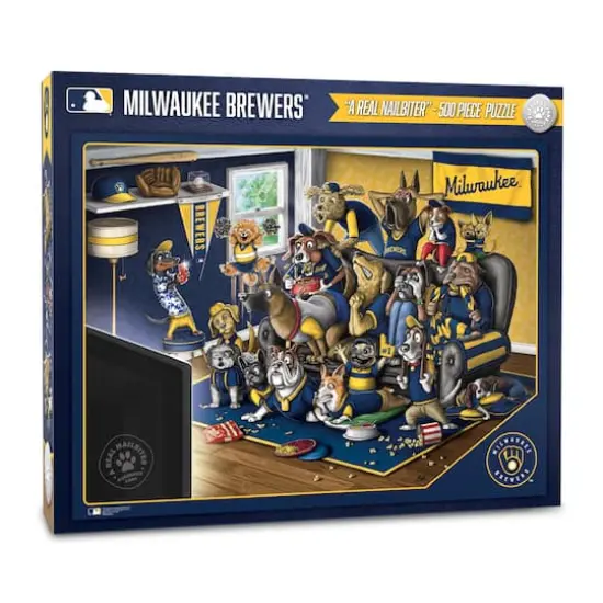 MLB Purebred Fans A Real Nailbiter 500 Piece Puzzle Milwaukee Brewers {1}