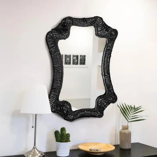 Hello Honey&reg; 37" Black Decorative Cattail Wall Mirror {3}