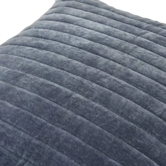 Hello Honey® 20" Square Quilted Velvet Pillow Cover with Channel Stitch Blue {9}