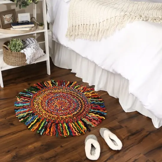 DII&reg; Round Rag Rug, 3ft. Multicolor {4}