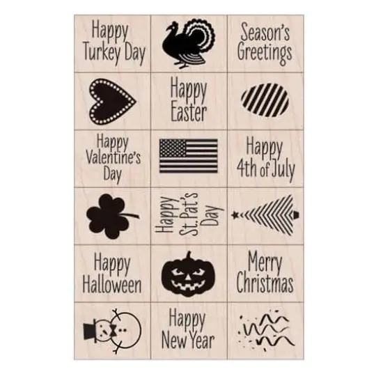 Hero Arts® Ink 'n' Stamp Woodblock A Year of Holidays Stamps {1}