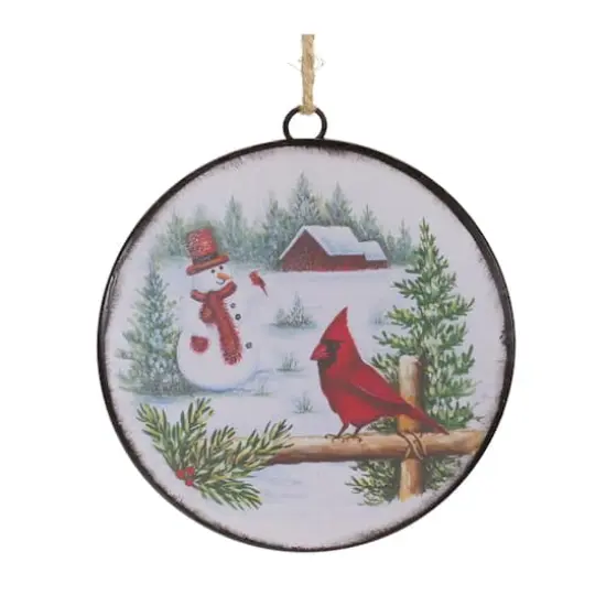 Woodland Snowman Disc Ornament Set {4}