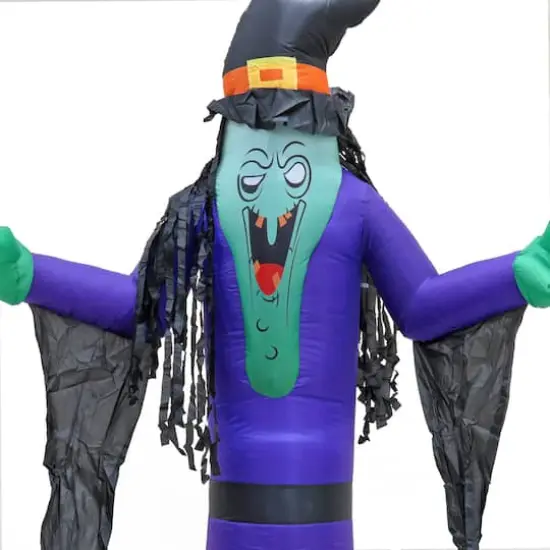 12ft. Inflatable Halloween Witch Decoration with LED Lights {4}