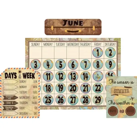 Teacher Created Resources Travel the Map Calendar Bulletin Board Set, 2ct. {3}