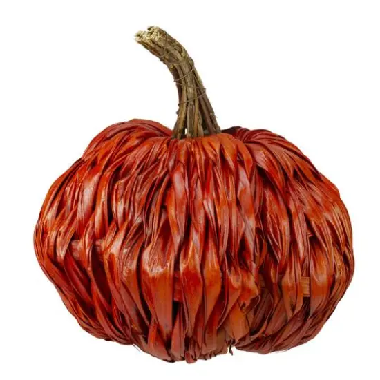 8.5" Orange Woven Pumpkin D&eacute;cor {1}