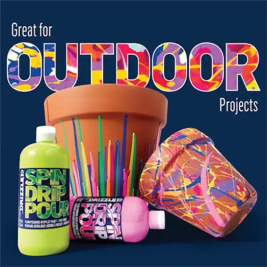 FolkArt&reg; Drizzle&trade; 4 Color Neon Paint Set {6}