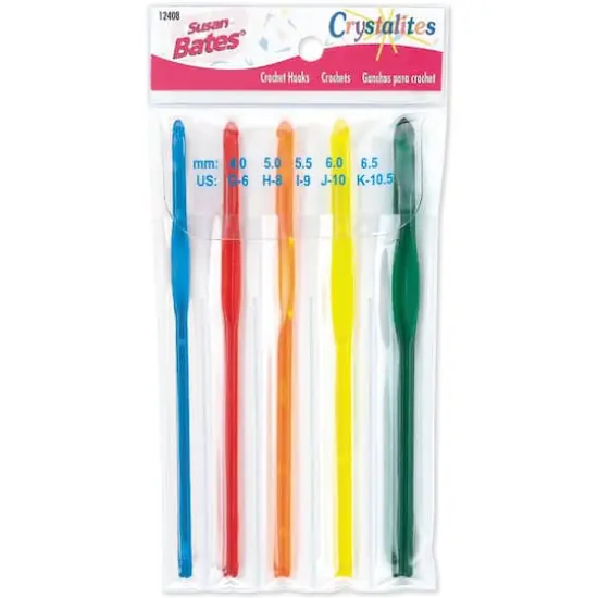 Susan Bates&reg; Crystalites Acrylic Crochet Hook Set, G-K {1}