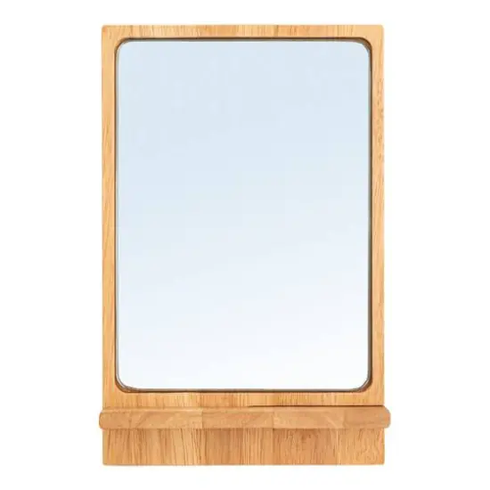 Hello Honey&reg; 9.75" Natural Rubberwood Reflections Desk Mirror {10}