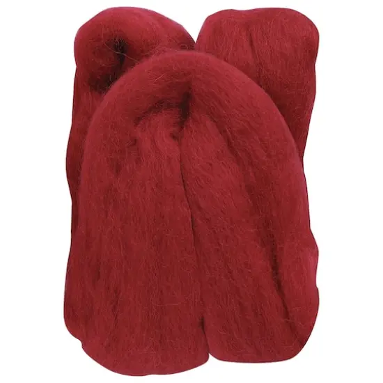 Clover Natural Wool Roving Fibers Red {1}