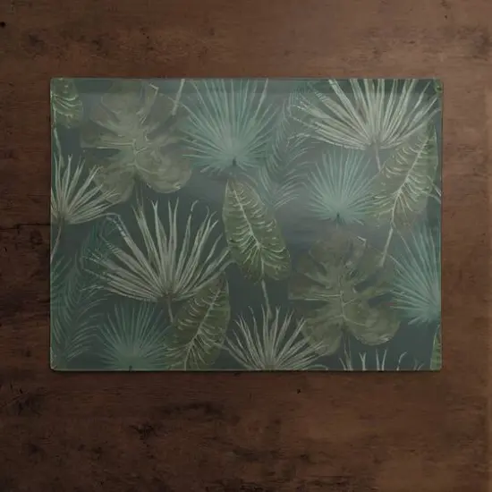 Tropical Palm Cotton Twill Placemat Gray {3}