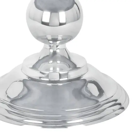 30" Silver Aluminum Traditional Coffee Table {7}