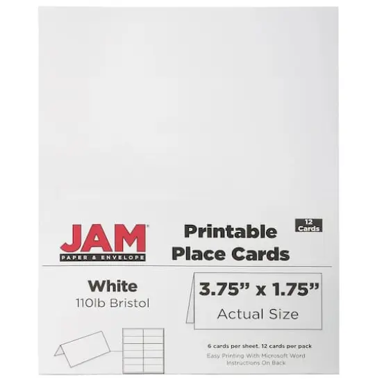 JAM Paper Printable Place Cards, 12ct. White {5}